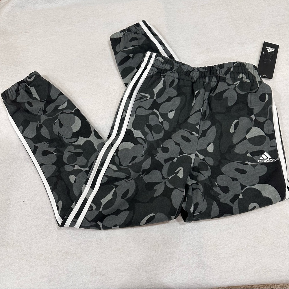 Adidas Kids' Gray Patterned Joggers